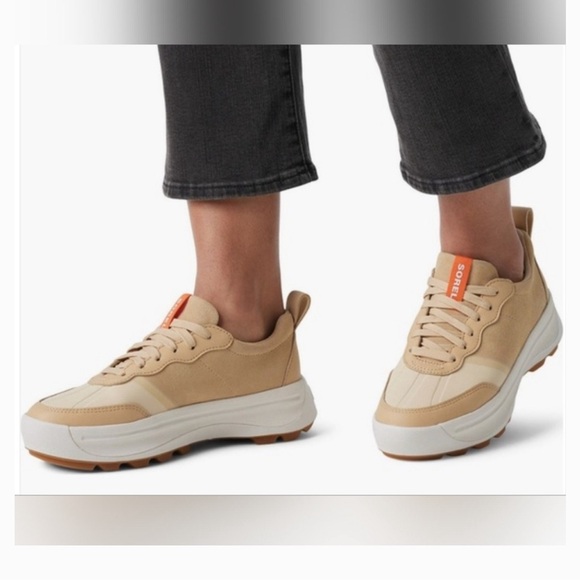 Sorel Shoes - Sorel Women's Beige and Orange Accent Sneakers